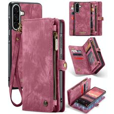 Per Samsung Galaxy A36 CaseMe 008 Custodia in pelle multifunzionale staccabile (rosso vino)