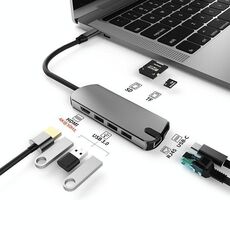 Stazione di docking 8 in 1 USB-C/Type-C Gigabit Ethernet Port Hub HDMI 4K 30Hz