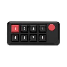 Tastiera meccanica da gioco a 8 tasti cablata con definizione macro sostituibile a caldo con manopola (nera)