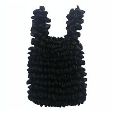 Mini borsa a bolle retrattile multifunzionale grande capacità borsa per la spesa elastica (nero)