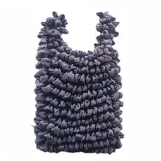 Mini borsa a bolle retrattile multifunzionale borsa per la spesa elastica di grande capacità (grigio scuro)