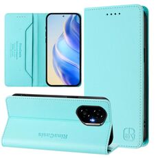 Per Honor 300 RC01 Custodia per telefono in pelle con doppia piegatura e aspirazione magnetica RFID (verde menta)