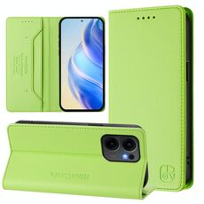 Per OPPO Reno13 F 5G RC01 Custodia per telefono in pelle RFID con ventosa magnetica a doppia piega (verde erba)