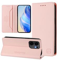 Per OPPO Reno13 F 5G RC01 Custodia per telefono in pelle RFID con ventosa magnetica a doppia piega (rosa)