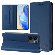 Per OPPO Reno13 F 5G RC01 Custodia per telefono in pelle RFID con ventosa magnetica a doppia piega (blu scuro)