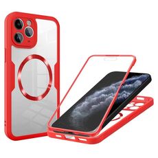 Per iPhone 11 Pro Custodia per telefono MagSafe con texture CD (rosso)