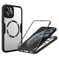 Per iPhone 11 Pro Max Custodia per telefono MagSafe con texture CD (nero)