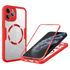 Per iPhone 11 Pro Max Custodia per telefono MagSafe con texture CD (rosso)