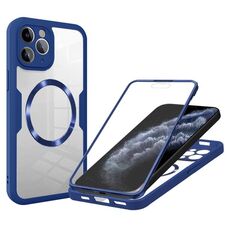Per iPhone 11 Pro Max Custodia per telefono MagSafe con texture CD (blu)