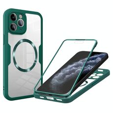 Per iPhone 11 Pro Max Custodia per telefono MagSafe con texture CD (verde)