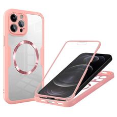 Per iPhone 12 Pro Custodia per telefono MagSafe con texture CD (rosa)