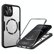 Per iPhone 12 Pro Custodia per telefono MagSafe con texture CD (nero)