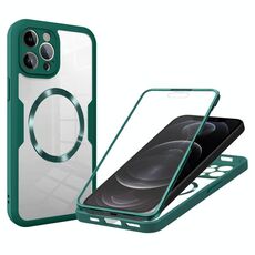 Per iPhone 12 Pro Custodia per telefono MagSafe con texture CD (verde)