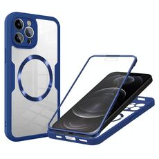 Per iPhone 12 Pro Max Custodia per telefono MagSafe con texture CD (blu)