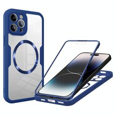 Per iPhone 14 Pro Max Custodia per telefono MagSafe con texture CD (blu)