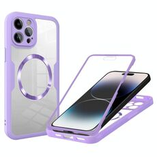 Per iPhone 14 Pro Max CD Texture MagSafe Custodia per telefono (viola)