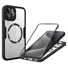 Per iPhone 15 Pro CD Texture MagSafe Custodia per telefono (nero)