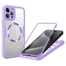 Per iPhone 15 Pro CD Texture MagSafe Custodia per telefono (viola)