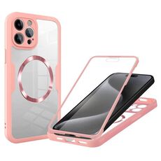 Per iPhone 15 Pro Max CD Texture MagSafe Custodia per telefono (rosa)