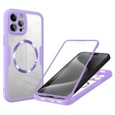 Per iPhone 15 Pro Max CD Texture MagSafe Custodia per telefono (viola)
