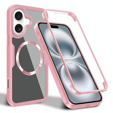 Per iPhone 16 Custodia per telefono MagSafe con texture CD (rosa)