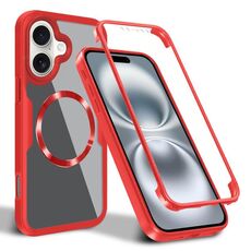 Per iPhone 16 Plus Custodia per telefono MagSafe con texture CD (rosso)