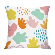 Cuscino per divano stampato con blocchi colorati con stampa centrale su richiesta, dimensioni: 35x35 cm (raso brillante)