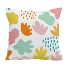Cuscino per divano stampato con blocchi colorati con stampa centrale su richiesta, dimensioni: 35x35 cm (velluto di cristallo)