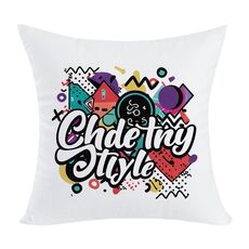 Cuscino per divano stampato con graffiti e stampa centrale su richiesta, dimensioni: 45x45 cm (elasticità bidirezionale)