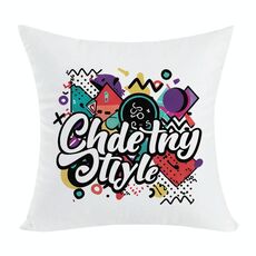 Cuscino per divano stampato con graffiti e stampa centrale su richiesta, dimensioni: 50x50 cm (peluche corto)