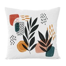 Cuscino per divano stampato con foglie astratte con stampa centrale su richiesta, dimensioni: 35x35 cm (velluto granulare Twill)