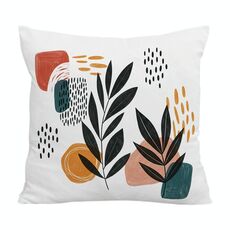 Cuscino per divano stampato con foglie astratte con stampa centrale su richiesta, dimensioni: 45x45 cm (velluto di cristallo)