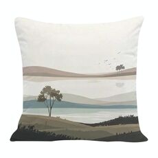 Federa per cuscino da divano con stampa di paesaggio, senza stampa centrale su richiesta, dimensioni: 35x35 cm (velluto olandese)