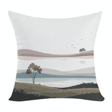 Federa per cuscino da divano con stampa di paesaggio, senza stampa centrale su richiesta, dimensioni: 35x35 cm (elasticità bidirezionale)