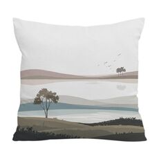 Federa per cuscino da divano con stampa di paesaggio, senza stampa centrale su richiesta, dimensioni: 45x45 cm (velluto di cristallo)