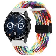 Per Garmin VivoMove Trend / Luxe / Style Cinturino per orologio in tessuto con chiusura magnetica da 20 mm (colore arcobaleno)