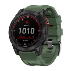 Per Garmin Forerunner 965/955/945/935 cinturino in silicone con fibbia in acciaio nero a vite (verde militare)