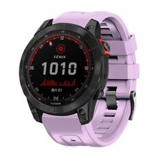 Per Garmin Forerunner 965/955/945/935 cinturino in silicone con fibbia in acciaio nero a vite (viola chiaro)