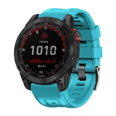 Per Garmin Forerunner 965/955/945/935 cinturino in silicone con fibbia in acciaio nero a vite (azzurro cielo)