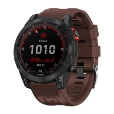 Per Garmin Forerunner 965/955/945/935 cinturino in silicone con fibbia in acciaio nero a vite (marrone)