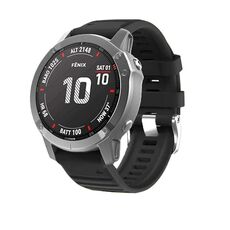 Per Garmin Forerunner 965/955/945/935 cinturino in silicone con fibbia in acciaio argento a vite (nero)
