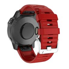 Per Garmin Forerunner 965/955/945/935 cinturino in silicone con fibbia in acciaio argento a vite (rosso)
