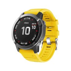 Per Garmin Forerunner 965/955/945/935 cinturino in silicone con fibbia in acciaio argento a vite (giallo)
