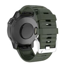 Per Garmin Forerunner 965/955/945/935 cinturino in silicone con fibbia in acciaio argento a vite (verde militare)