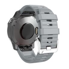 Per Garmin Forerunner 965/955/945/935 cinturino in silicone con fibbia in acciaio argento a vite (grigio)