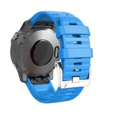 Per Garmin Forerunner 965/955/945/935 cinturino in silicone con fibbia in acciaio argento a vite (cielo blu)