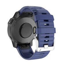 Per Garmin Forerunner 965/955/945/935 cinturino in silicone con fibbia in acciaio argento a vite (blu scuro)