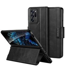 Per OPPO Find N SULADA Custodia per telefono in pelle con chiusura a scatto magnetica all-inclusive (nera)