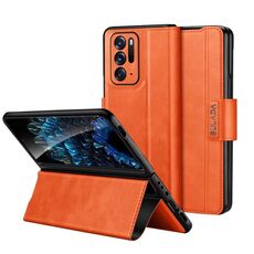 Per OPPO Find N SULADA Custodia per telefono in pelle a scatto magnetico all-inclusive (arancione)