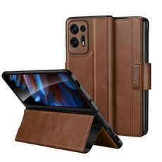 Per OPPO Find N2 SULADA Custodia per telefono in pelle a scatto magnetico all-inclusive (marrone)